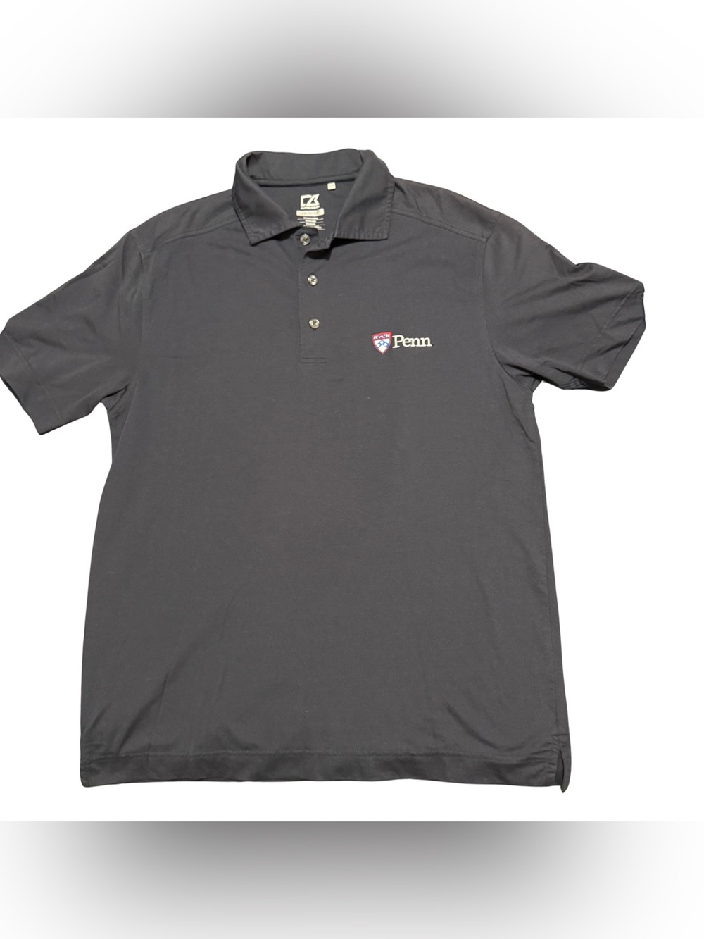 Cutter & Buck Black Penn Logo Polo